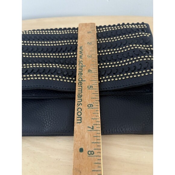 Shiraleah Dark Blue Fold Over Clutch Purse Beaded Braided Tassel Anthropologie - Picture 13 of 15